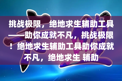 挑战极限，绝地求生辅助工具——助你成就不凡，挑战极限！绝地求生辅助工具助你成就不凡，绝地求生 辅助