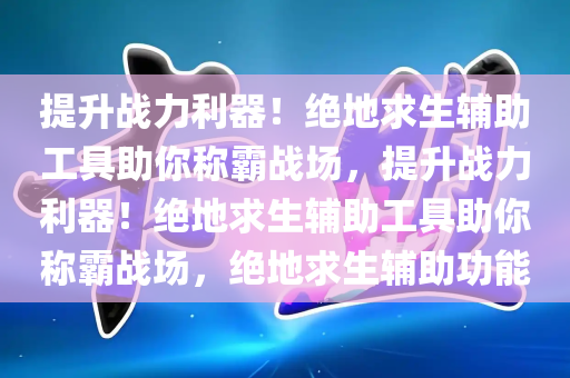 提升战力利器！绝地求生辅助工具助你称霸战场，提升战力利器！绝地求生辅助工具助你称霸战场，绝地求生辅助功能