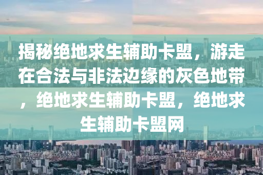 揭秘绝地求生辅助卡盟，游走在合法与非法边缘的灰色地带，绝地求生辅助卡盟，绝地求生辅助卡盟网