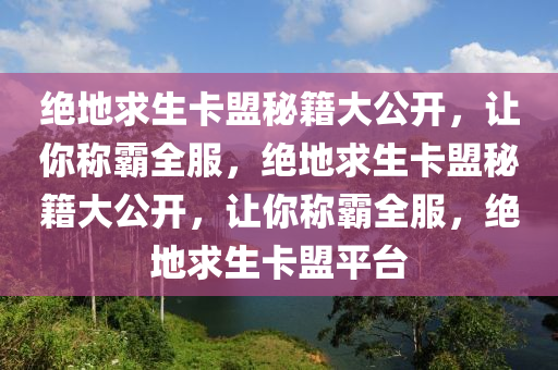 绝地求生卡盟秘籍大公开，让你称霸全服，绝地求生卡盟秘籍大公开，让你称霸全服，绝地求生卡盟平台