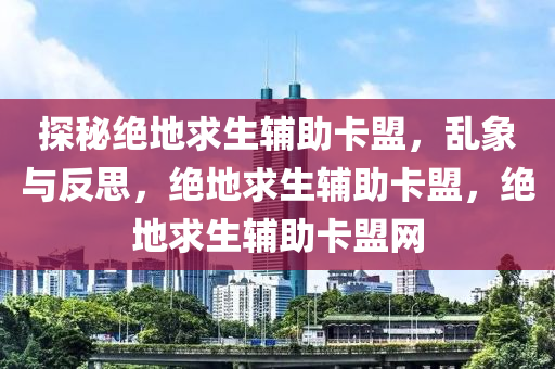 探秘绝地求生辅助卡盟，乱象与反思，绝地求生辅助卡盟，绝地求生辅助卡盟网
