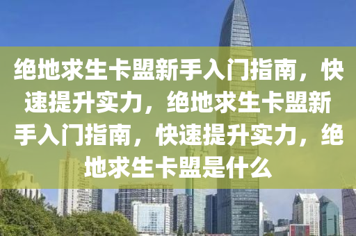 绝地求生卡盟新手入门指南，快速提升实力，绝地求生卡盟新手入门指南，快速提升实力，绝地求生卡盟是什么