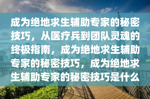 成为绝地求生辅助专家的秘密技巧，从医疗兵到团队灵魂的终极指南，成为绝地求生辅助专家的秘密技巧，成为绝地求生辅助专家的秘密技巧是什么