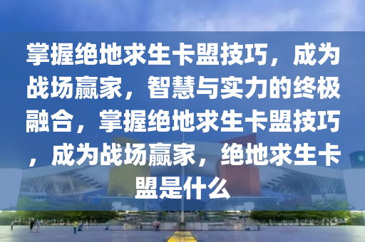 掌握绝地求生卡盟技巧，成为战场赢家，智慧与实力的终极融合，掌握绝地求生卡盟技巧，成为战场赢家，绝地求生卡盟是什么