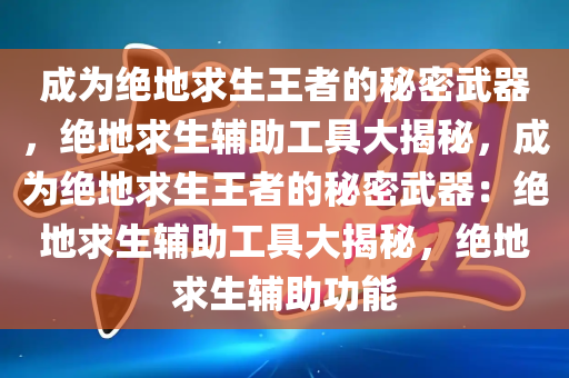 成为绝地求生王者的秘密武器，绝地求生辅助工具大揭秘，成为绝地求生王者的秘密武器：绝地求生辅助工具大揭秘，绝地求生辅助功能