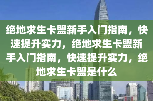 绝地求生卡盟新手入门指南，快速提升实力，绝地求生卡盟新手入门指南，快速提升实力，绝地求生卡盟是什么