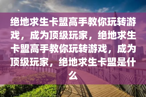 绝地求生卡盟高手教你玩转游戏，成为顶级玩家，绝地求生卡盟高手教你玩转游戏，成为顶级玩家，绝地求生卡盟是什么